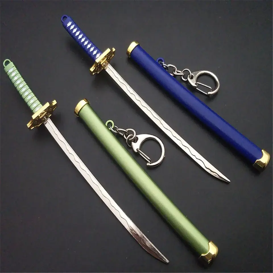 2026 New 7 Styles Roronoa Zoro Sword Keychain For Women Men Buckle Toolholder Scabbard Katana Sabre Car Keyrings Gift Key Chains