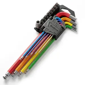 【Father's Day Gift】METOXA 18pc Color-Coded Metric Allen Wrench Set, Multi-Functional Hex Key Kit with 8 Bits & Adapter, Professional Hand Tools for Men #Summervibes