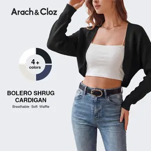 Arach&Cloz Women's Bolero Shrug V Neck Cropped Summer Cardigan Sweater 2026