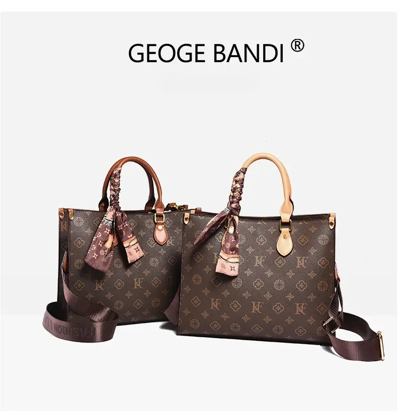 2026 New Monogram Women's Tote: Stylish, Retro, High-Quality, Large-Capacity Handbag for Commuting