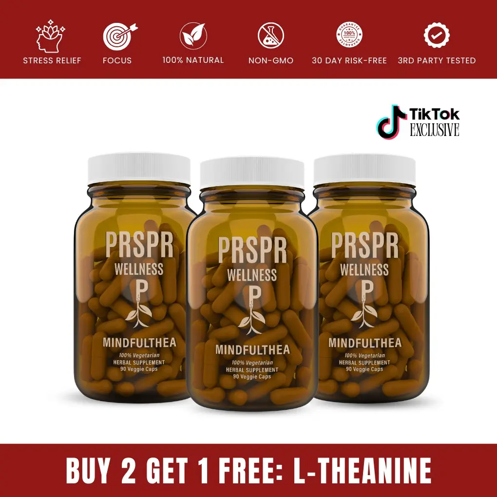L-Theanine Vitamins Supplements 3-Pack Bundle, Amino Brain Supporting Supplement for Focus Without Jitters & Anxiety Management, Dietary, Energy Boost Vitamins Supplements