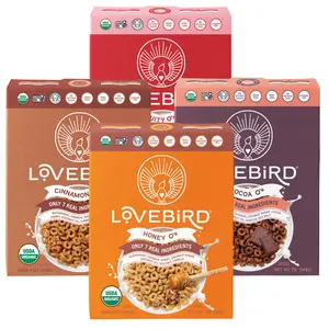 Organic, Real Food Cereal 4 Pack - No Refined Sugar, 2g Fiber, Family Approved | Lovebird Cereal