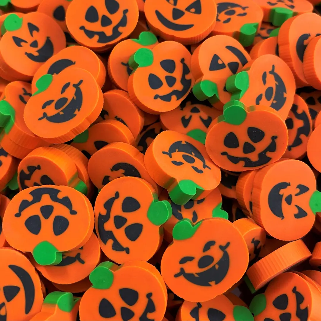 Festive Halloween Pumpkin Rubber Erasers Mini Set, Kids' Toys & Learning Aid by Mini Erasers Co.