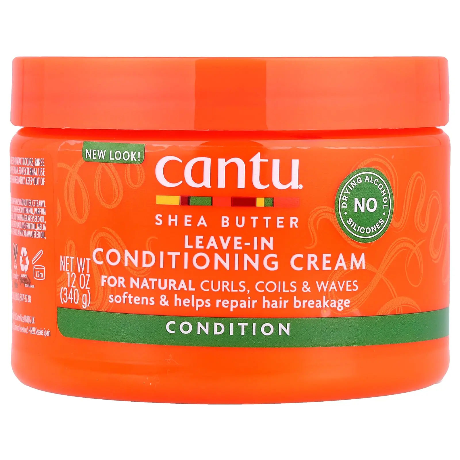 Cantu Shea Butter, Leave-In Conditioning Cream, For Natural Curls, Coils & Waves, 12 oz (340 g)