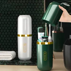 Portable Travel Toothbrush & Toothpaste Set, Includes Brush, Paste, Mouthwash Cup, Lightweight No Odor, Perfect Holiday Gift, Toothbrush Holder Organizers