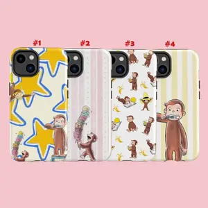 Curious George Smartphone Case - Cartoon Monkey Design, Shockproof Dual-Layer Polycarbonate Protective Casing for Cellphone Devices, Mobile Phone Accessories