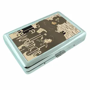 R Blanche French Art Illustration Parisian Metal Case Wallet