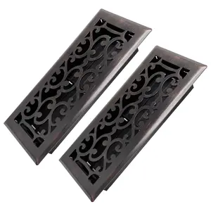 Heavy Duty Walkable Floor Register - Easy Adjust Air Supply Lever Decorative Floor Vent Covers - Savannah Design Vent Covers for Home - Oil Rubbed Bronze