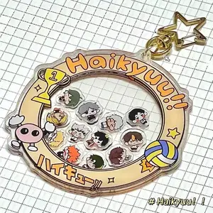 Anime Haikyuu!! Acrylic Keychain Action Figure Cartoon Funny Shakable Keyring Pendant Backpack Decorations Kids Birthday Gifts