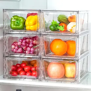 6Pack Pantry Organizers and Stackable Kitchen Storage Organizer Bins with Handles, Easily Assemble for Bathroom, Kitchen, Refrigerator, Pantry, Cabinet, Closet