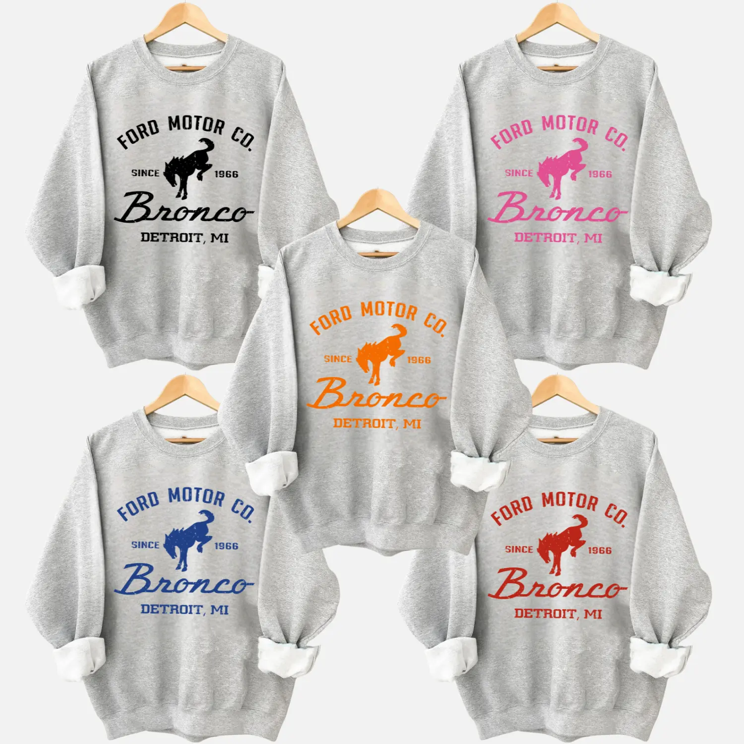 Ford Bronco Vintage Color Sweatshirt, Off-Road Graphic Crewneck, Car Lover Streetwear, Unisex Gift For Men For Husband, Truck Lovers