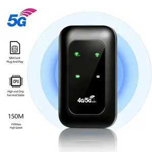 5G/4G LTE Mobile Hotspot,Dual Band（5G/4G）WiFi Hotspot，Travel Router 150Mbps High Speed,Portable WiFi Pocket Hotspot for Travle,Business,RV,Cruise，10 Connected Devices