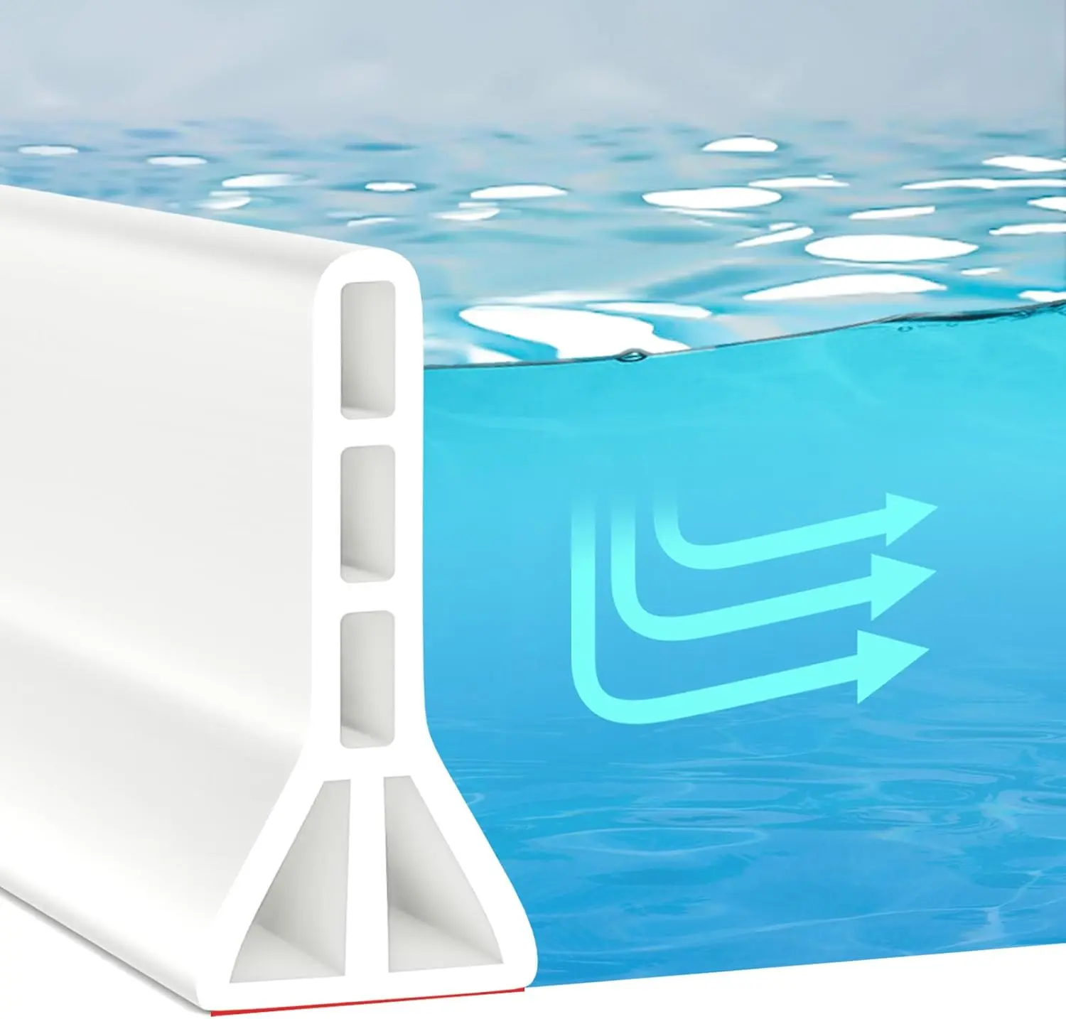 (Upgraded)3 High Shower Threshold Water Dam 67 Inch Collapsible Shower Barrier Water Stopper Shower Water Guard Dry and Wet Separation for Bathroom Kitchen and More(5.6ft)