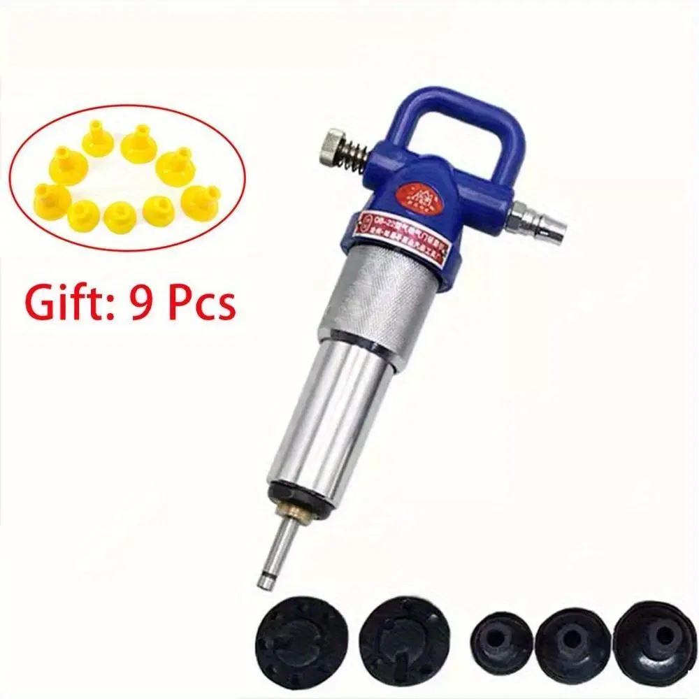 QM-22 Pneumatic Valve Lapper Tool, Adjustable Automobile & Motorcycle Engine Repair Pneumatic Tool, 9-Pcs Valve Seat Lapping Kit, 240x120x55mm, 1.252kg, Adjustable Impact Time