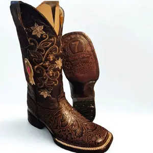 Women Hand Tool Square Toe Boots