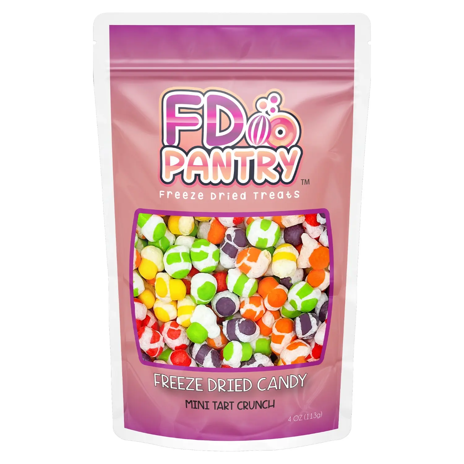 Freeze Dried Candy Mini Tarts Crunchy - Mix 4oz Resealable Snack Bag -  Cherry, Lemon, Lime, Orange, Grape Sweet Crunch Assortment Treat Gift