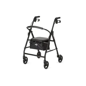 Basic steel Rollator with 6 inch wheels black