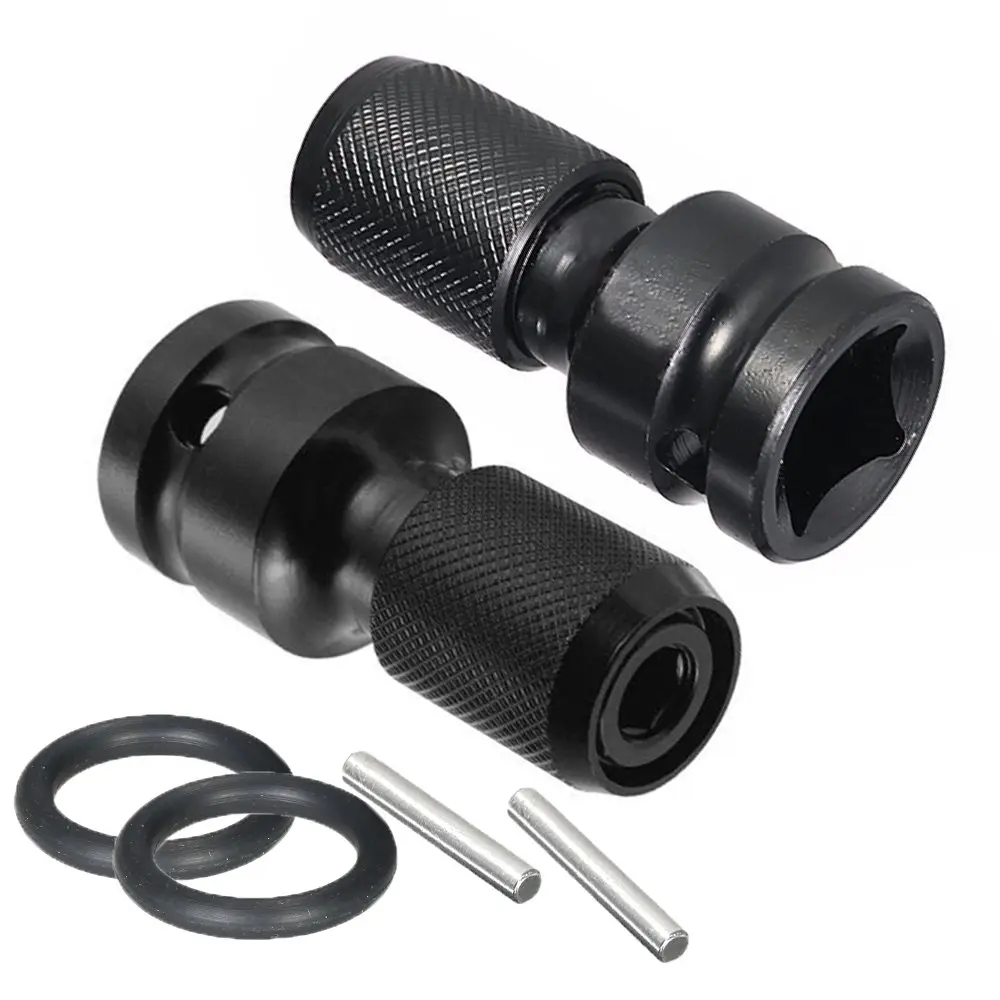 2PCS 1/2 inch Square Drive to 1/4 inch Hex Female Socket Adapter Converter Chuck Adapter for Impact Air,Wrench Adapter Square Drive drill bit holder