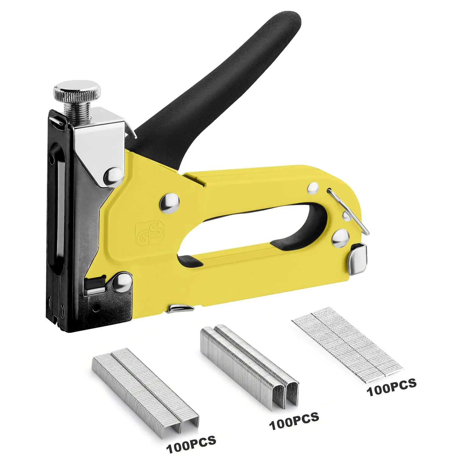 3 in 1 Staple Gun Kit, 1 Set Heavy Duty Staple Gun Handle with 300 Staples, Upholstery Stapler for Fixing Material, Decoration, Carpentry, Furniture, Door and Window, Hardware, Tool, Heavy Duty Gear