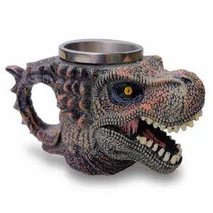 Novelty Dinosaur Coffee Mug, Cool Trex Dino Lover Gifts for Adults Him, Funny White Elephant Present for Dad Boyfriend Boss Coworkers Men who Have Everything, Drinkware, Beverage Cup Lightweight
