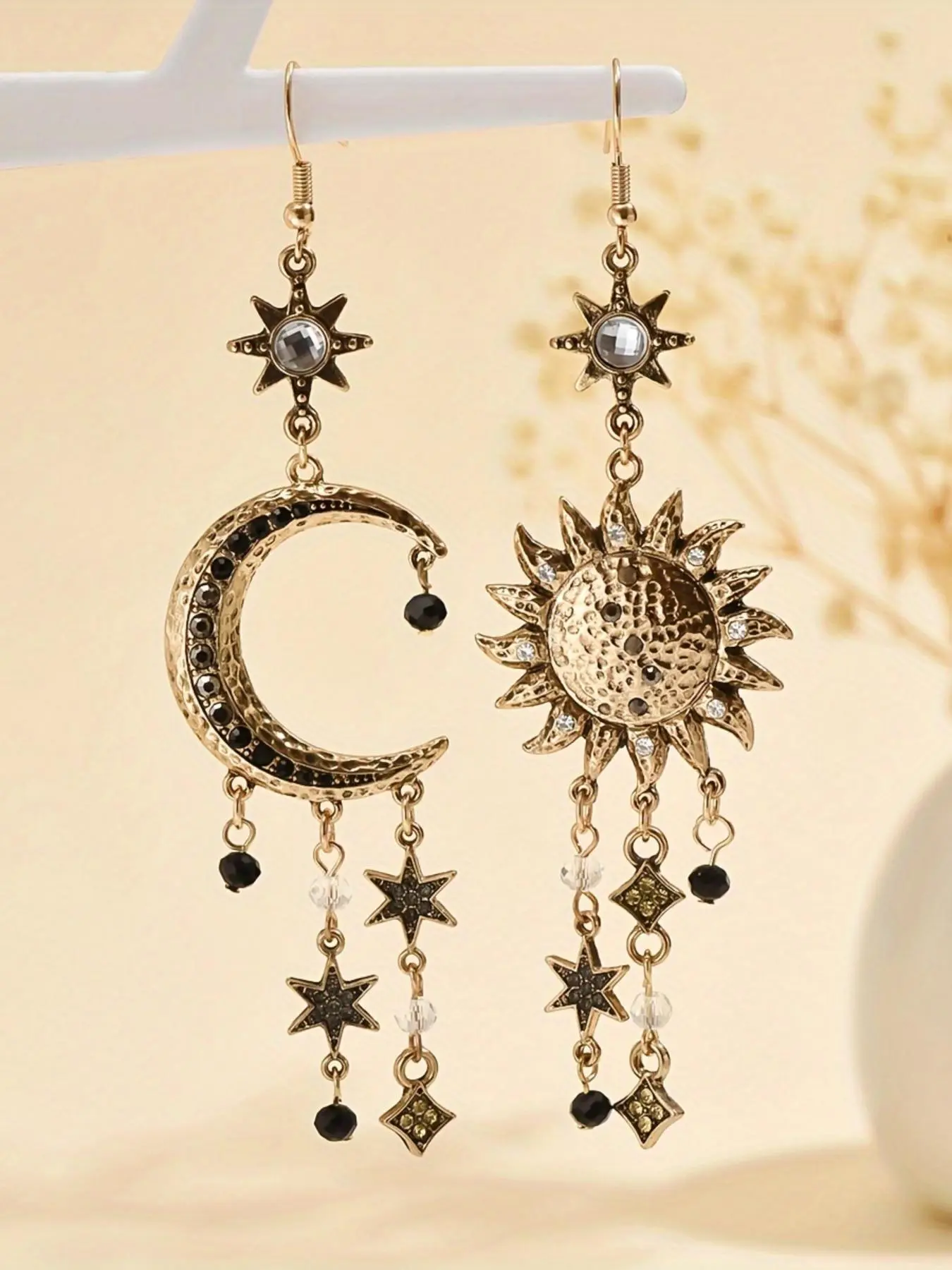 Vintage Sun & Moon Dangle Earrings, High Quality Earrings, High-Quality Boho Jewelry for Women, Versatile and Exquisite, Perfect as a Birthday Gift