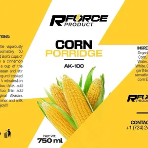 Rforce Product Corn Porridge AK-100 750ml Organic Corn Water White Sugar Natural Flavor Food