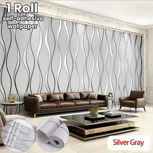 Modern Self-Adhesive Wallpaper, Abstract Wave Design, Peel and Stick, Quick Renovation, Removable, for Bedroom, Bathroom, Kitchen Decor