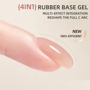 【Buy 1 Get 1 Free Top Coat】12ML Rubber Base Builder Gel for Natural Nails, Needed Top Coat & UV/LED,Long Lasting Milky White Nude Gel Polish for Nail Thickening & Strengthener, 4-in-1 Color Gel in A Bottle DealsForYourDays