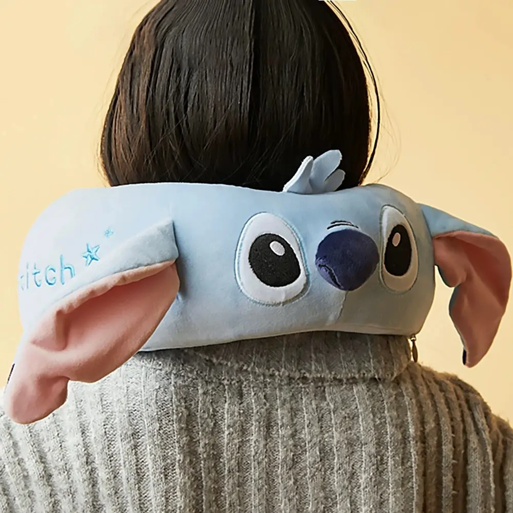 Disney Lilo & Stitch U-Shaped Memory Foam Travel Neck Cushion - Plush Cover, 10inX9.8in Memory Foam Cushioning, Supportive Fit, Neck Care, Portable for Office/Plane Use, Ideal Gift for Loved Ones