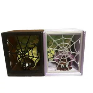 Mini Flexi Spider Figurine and Small Spider Enclosure (3D printed) Glow in the dark details