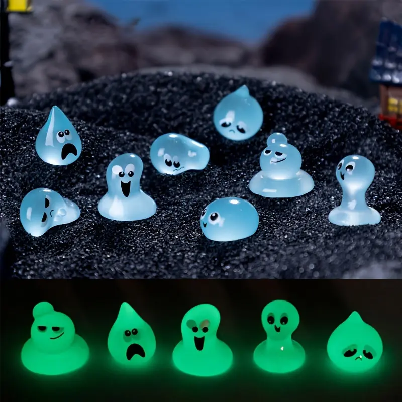 20pcs Glow-in-the-Dark Water Drop Fairies - Car Dashboard Decorations, Indoor Home Decor, Craft Accessories, Outdoor Garden& Miniature Landscape Decor, Party& Festival Ornaments, Exquisite Small Gifts, Random Style