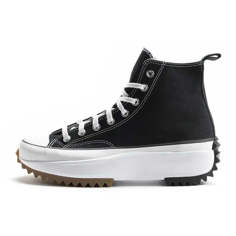 Converse Run Star Hi Black High Top Sneakers, Casual Runner Shoes, Trendy Trainers for Sports & Outdoor Activities