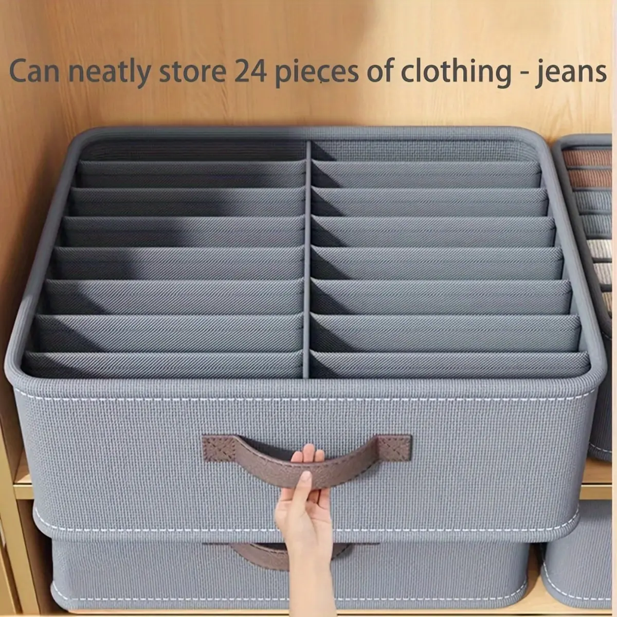 Foldable Nylon Sectioned Storage Box, Foldable Compartments, Large 28-Compartment Closet Organizer for Jeans T-Shirts Socks and Underwear, Drawer Organizer Bin for Bedroom Wardrobe and Commercial Display Storage, Fabric Storage Organizer