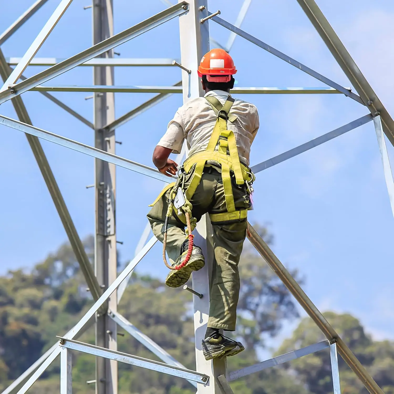 Full Body Harness 3pt Adjustment, Dorsal D-Ring, Fall Protection Safety ...