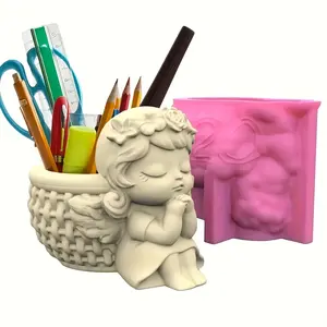 1pc Cute Doll Angel Succulent Flowerpot Mold, Creative Little Angel Flowerpot Silicone Mold, Creative Cartoon Mini Succulent Flowerpot, Suitable For Home Living Room, Desktop Decoration, Birthday Gift