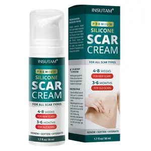 Silicone Scar  Cream for Face & Body, Scars Removal Treatment for Old and New Scars, Keloid, C-Section, Surgery, Burn, Acne & More