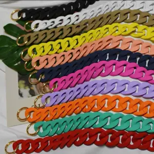 OC Chunky Matte Acrylic Chain Bracelet – Bold Colorways