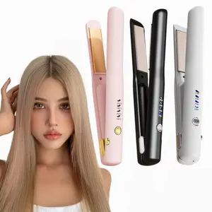 Portable Cordless Hair Straightener ， With Ceramic Coating, Hot Comb Hair Straightener For Women, Lightweight & Mini, Type-C Charging Port For Travel Hair Straightener USB Rechargeable Hair Iron Straightener，2 In 1 Wireless Mini Portable USB Hair Straight