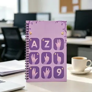 Spiral Coil Sign Language Practice Notebook – A-Z Alphabet Hand Signs Learning Journal for Beginners