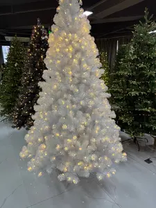 7.5ft Tall Gradient Christmas Tree, PVC Tree, Floor Standing Ornament, Warm White Lighting, Festive Home & Party Decor Supplies