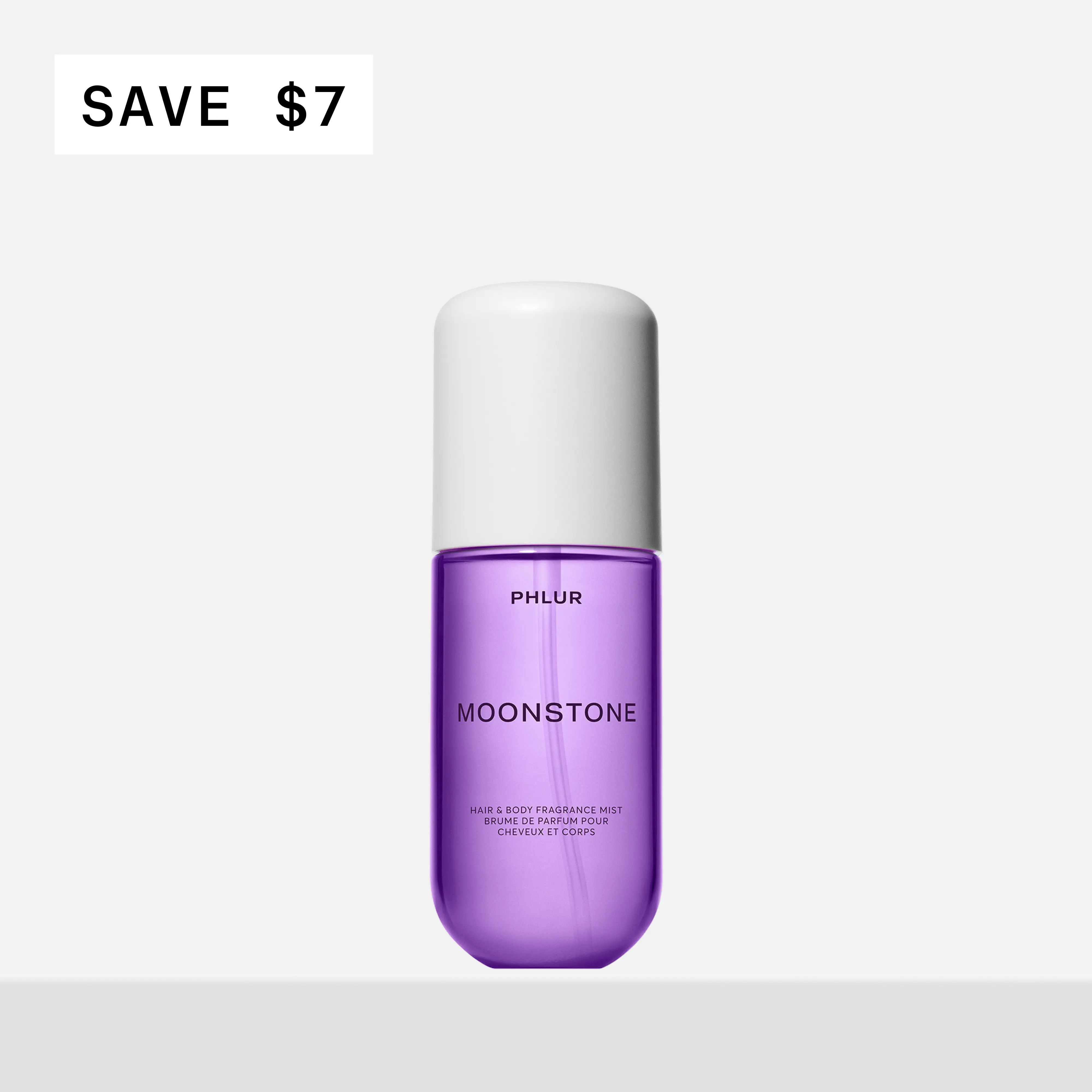 PHLUR Moonstone Body Mist - Travel Size Hair & Body Fragrance Mist with Black Currant, Green Apple, Geranium & Amber (3 fl oz)