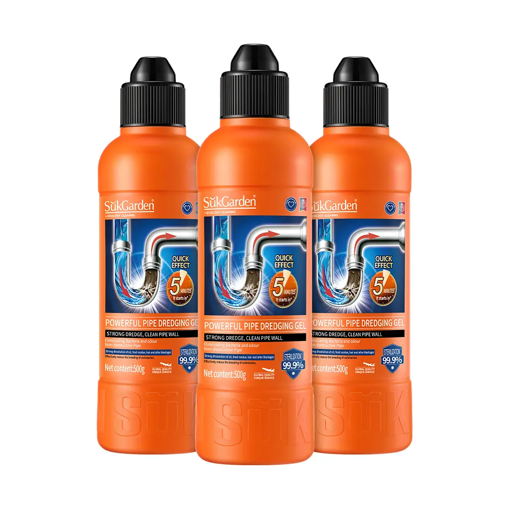 Sukgarden Liquid Hair Drain Clog Remover & Cleaner, For Toilets, Sinks, Tubs , 3 Bottles 1500ML Gel Drain Clog Remover And Cleaner