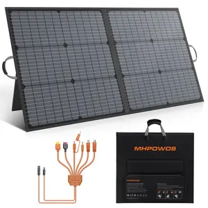 MHPOWOS Solar Charger 110W Portable Solar Panel, IP67 Waterproof Foldable Solar Panel kit with 20V Output, 23.5% Efficiency Module for Outdoor Camping, Portable Power Station, Laptops, Motorhome, RV