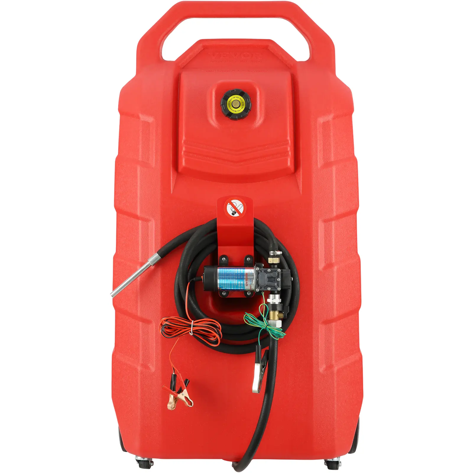 【summerfinds】VEVOR Fuel Caddy, 32 Gallon, Portable Fuel Storage Tank On-Wheels, with 12V DC Transfer Pump, Gasoline Diesel Fuel Container with 8.2 ft Hose, Flow Rate 7L/min, for Trucks, Boats, Lawn Mowers