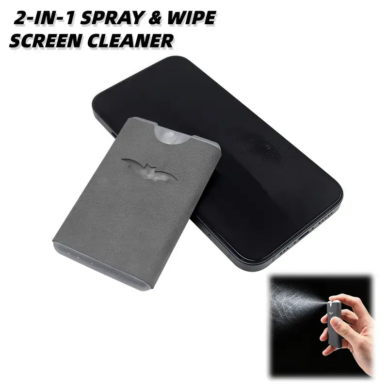 Portable Screen Cleaner Spray with Microfiber Cloth, Nano Streak-Free Cleaning for Phone, Tablet, Laptop & Monitor Screens(Does not contain cleaning liquid)