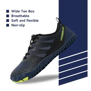 HOBIBEAR Barefoot Shoes Men Women Wide Toe Box Zero Drop Minimalist Training Unisex Casual Sneakers Footwear Athletic Rubber Dark Blue