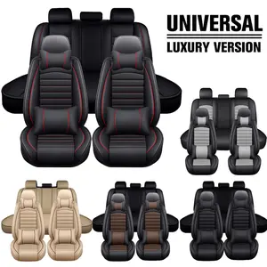 Car Seat Covers For 5 Seats, Waterproof Leather Auto Seat Protectors with Head Pillows and Lumbar Pillows, Car Interiors Cushions Fit For Nissan /Honda /Civic /CRV /Hrv /Kia /Sorento /Toyota /Corolla /4Runner /Camry /Hyundai /Mazda