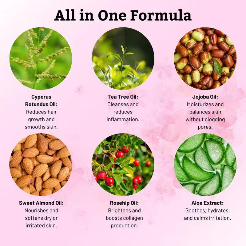 Cyperus Rotundus Oil - 60ml Natural CyperusRotundus Oil For Hair Removal, Moisturizing &Soothing Cyperus Oil For Reducing Body HairGrowth, Hair Removal Oil Ideal for All SkinTypes