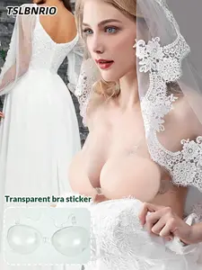 1 Pair Reusable Clear Silicone Bump Breast Patches, Strapless Transparent Invisible Self-Adhesive Women's Nipple Patches, Hand Washable Underwear Accessories, Discreet Underwear|Subtle Makeup with Invisible Transparent Skin-Friendly Breast Patches