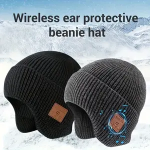 New Wireless Beanie Hat with Music Headphone Design - USB Rechargeable, Noise-Canceling, Open-Back, Detachable, Ideal for Outdoor Activities, Winter Headwear|Musical Theme Hat|Wireless Headphones, Musical Beanie Hat, Headset, Gaming HeadMens&womens Gifts
